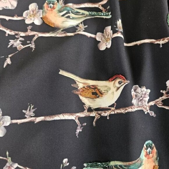 Ted Baker - Black w/ Bird & Floral Print Detail Dress Sz 0 - Picture 9 of 10